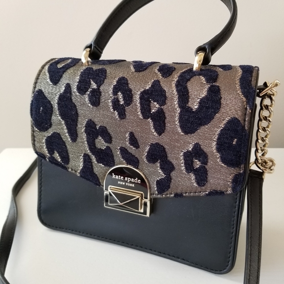 Kate Spade Neve Ocelot Top Handle Satchel Crossbody Bag - Picture 2 of 15
